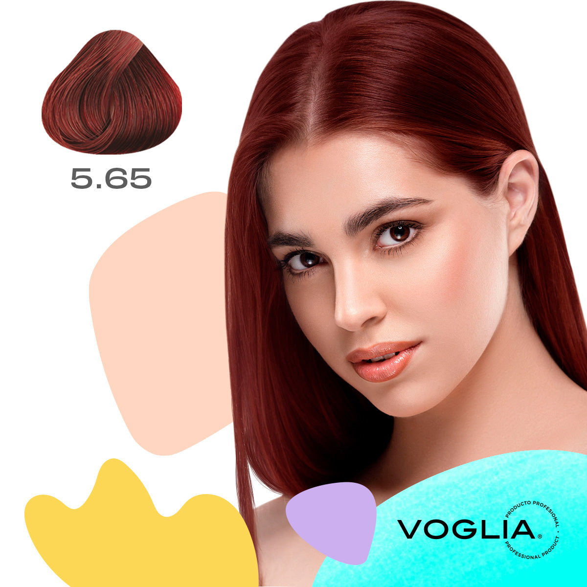 Tinte cabello 5.65 Castaño Claro Rojo Caoba – Voglia