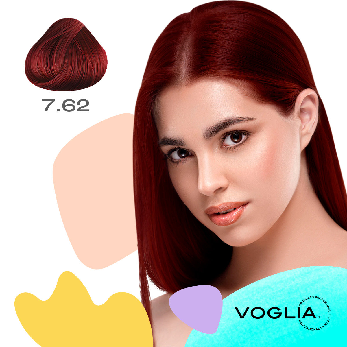 Tinte cabello 7.62 Rubio Medio Rojo Nacarado